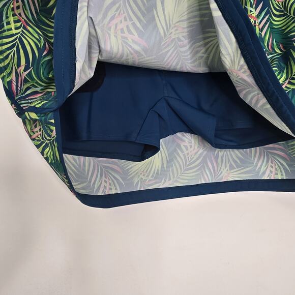 Lands End Swim Skirt Size 18 Womens Palm Floral Inner Shorts Pockets Stretch - Picture 6 of 8